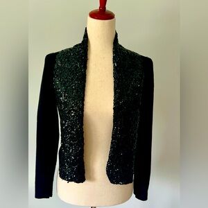 J.Crew Black Sequin Cardigan Sweater